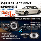 Car Speaker Replacement fits 1996-2001 for Cadillac Seville