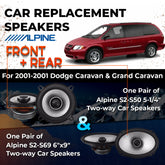 Car Speaker Replacement fits 2001-2001 for Dodge Caravan, Grand Caravan
