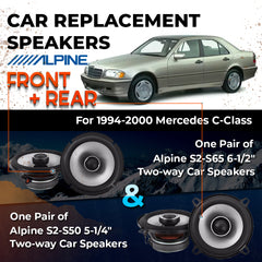 Car Speaker Replacement fits 1994-2000 for Mercedes C-Class