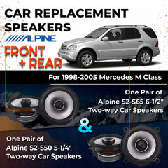 Car Speaker Replacement fits 1998-2005 for Mercedes M-Class