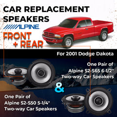 Car Speaker Replacement fits 2001 for Dodge Dakota