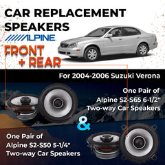 Car Speaker Replacement fits 2004-2006 for Suzuki Verona