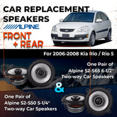 Car Speaker Replacement fits 2006-2008 for Kia Rio / Rio 5