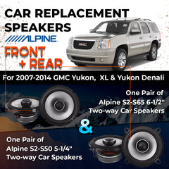 Car Speaker Replacement fits 2007-2014 for GMC Yukon / Yukon XL / Yukon Denali