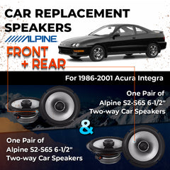 Car Speaker Replacement fits 1986-2001 for Acura Integra
