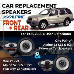 Car Speaker Replacement fits 1996-2000 for Nissan Pathfinder