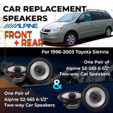 Car Speaker Replacement fits 1996-2003 for Toyota Sienna