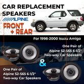 Car Speaker Replacement fits 1998-2000 for Isuzu Amigo