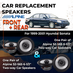 Car Speaker Replacement fits 1999-2001 for Hyundai Sonata