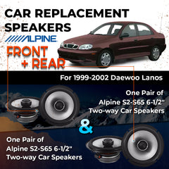 Car Speaker Replacement fits 1999-2002 for Daewoo Lanos