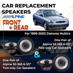 Car Speaker Replacement fits 1999-2002 for Daewoo Nubira