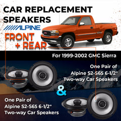Car Speaker Replacement fits 1999-2002 for GMC Sierra 4 door