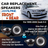 Car Speaker Replacement fits 1999-2006 for Saab 9-3