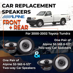 Car Speaker Replacement fits 2000-2002 for Toyota Tundra crew cab