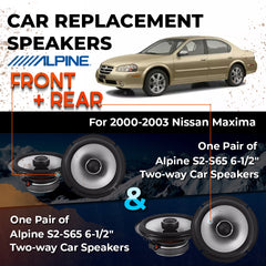 Car Speaker Replacement fits 2000-2003 for Nissan Maxima