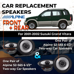 Car Speaker Replacement fits 2001-2002 for Suzuki Grand Vitara