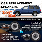 Car Speaker Replacement fits 2001-2003 for Infiniti QX4