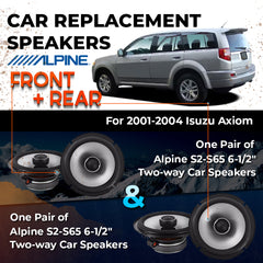 Car Speaker Replacement fits 2001-2004 for Isuzu Axiom