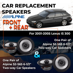 Car Speaker Replacement fits 2001-2005 for Lexus IS 300