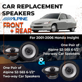 Car Speaker Replacement fits 2001-2006 for Honda Insight