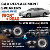 Car Speaker Replacement fits 2002-2003 for Lexus ES 300