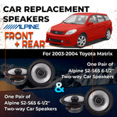 Car Speaker Replacement fits 2003-2004 for Toyota Matrix