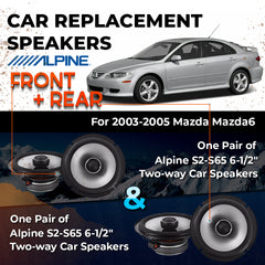 Car Speaker Replacement fits 2003-2005 for Mazda Mazda6