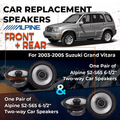 Car Speaker Replacement fits 2003-2005 for Suzuki Grand Vitara