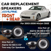 Car Speaker Replacement fits 2003-2008 for Nissan 350Z