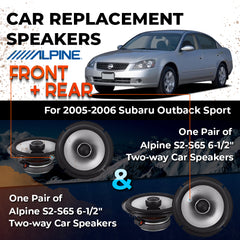 Car Speaker Replacement fits 2005-2006 for Subaru Outback Sport
