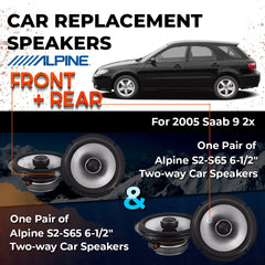 Car Speaker Replacement fits 2005 for Saab 9-2x