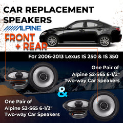 Car Speaker Replacement fits 2006-2013 for Lexus IS 250, IS 350