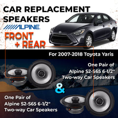 Car Speaker Replacement fits 2007-2018 for Toyota Yaris Hatchback