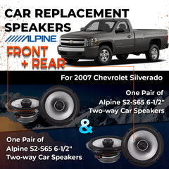 Car Speaker Replacement fits 2007 for Chevrolet Silverado new body style Extended Cab