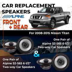 Car Speaker Replacement fits 2008-2015 for Nissan Titan base trim, S