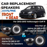 Car Speaker Replacement fits 2012-2013 for Volkswagen Golf R