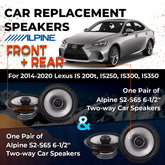 Car Speaker Replacement fits 2014-2020 for Lexus IS 200t, IS 250, IS 300, IS 350