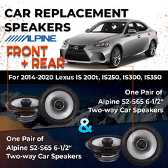 Car Speaker Replacement fits 2014-2020 for Lexus IS 200t, IS 250, IS 300, IS 350