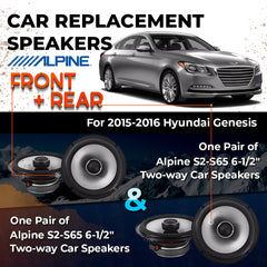 Car Speaker Replacement fits 2015-2016 for Hyundai Genesis Sedan