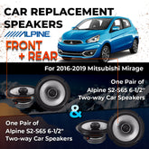 Car Speaker Replacement fits 2016-2019 for Mitsubishi Mirage