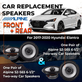 Car Speaker Replacement fits 2017-2020 for Hyundai Elantra w/ amp