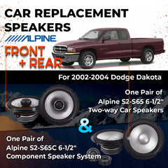 Car Speaker Replacement fits 2002-2004 for Dodge Dakota