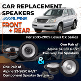 Car Speaker Replacement fits 2003-2009 for Lexus GX Series