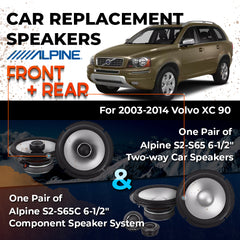 Car Speaker Replacement fits 2003-2014 for Volvo XC 90