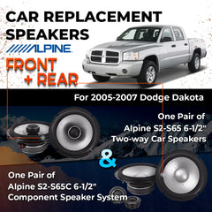 Car Speaker Replacement fits 2005-2007 for Dodge Dakota