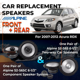 Car Speaker Replacement fits 2007-2012 for Acura RDX