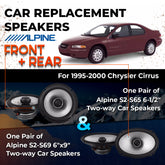 Car Speaker Replacement fits 1995-2000 for Chrysler Cirrus