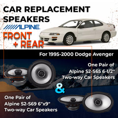 Car Speaker Replacement fits 1995-2000 for Dodge Avenger