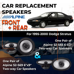 Car Speaker Replacement fits 1995-2000 for Dodge Stratus