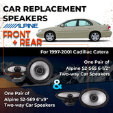 Car Speaker Replacement fits 1997-2001 for Cadillac Catera